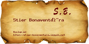 Stier Bonaventúra névjegykártya